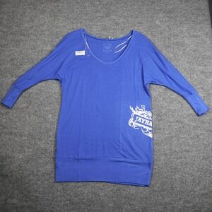 Kansas Jayhawks Dress Womens Small Blue V-Neck 3/4 Sleeve College Meesh & Mia